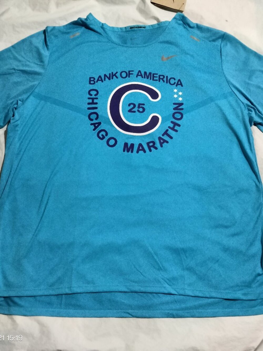 Nike Running Chicago Marathon Shirt Mens XXL Blue Dri-FIT HQ4193-440 Retail $55